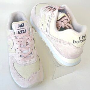 New Balance 574 Pink Beige Suede Sneakers Women  Size 10